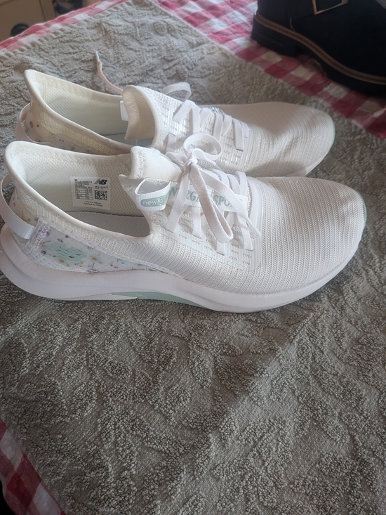 New Balance Shoes - New Balance Women's White Athletic Sneakers with Pastel Floral Accent